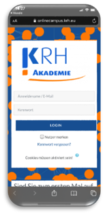 Onlinecampus von der KRH Akademie als APP fürs Handy